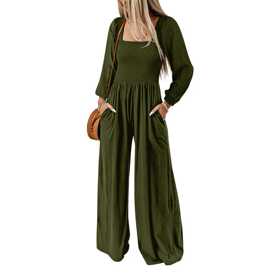 Women's High-Waisted Wide-Leg Jumpsuit