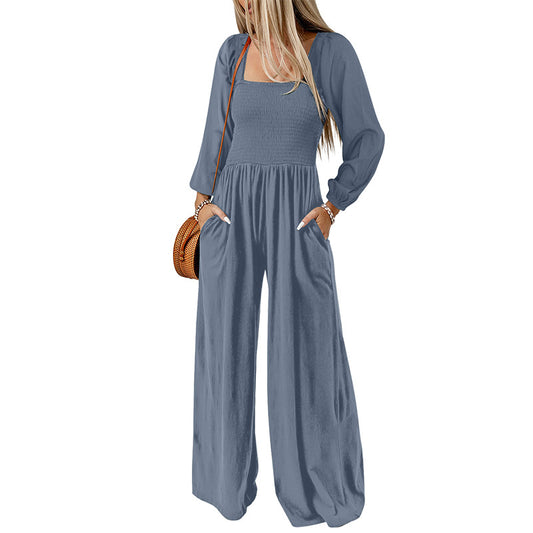 Women's High-Waisted Wide-Leg Jumpsuit