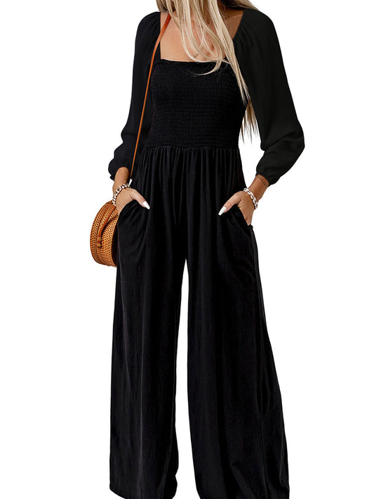 Women's High-Waisted Wide-Leg Jumpsuit