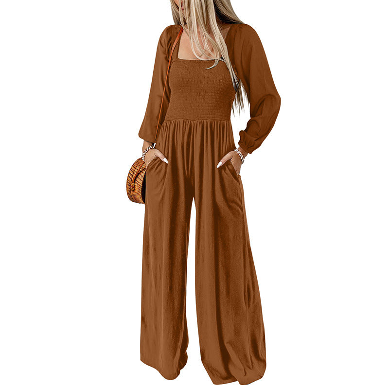 Women's High-Waisted Wide-Leg Jumpsuit