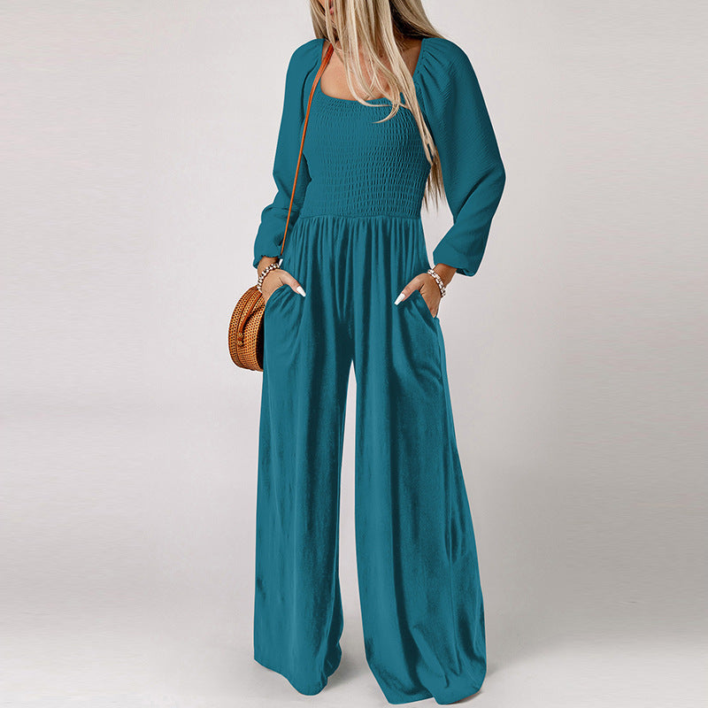 Women's High-Waisted Wide-Leg Jumpsuit