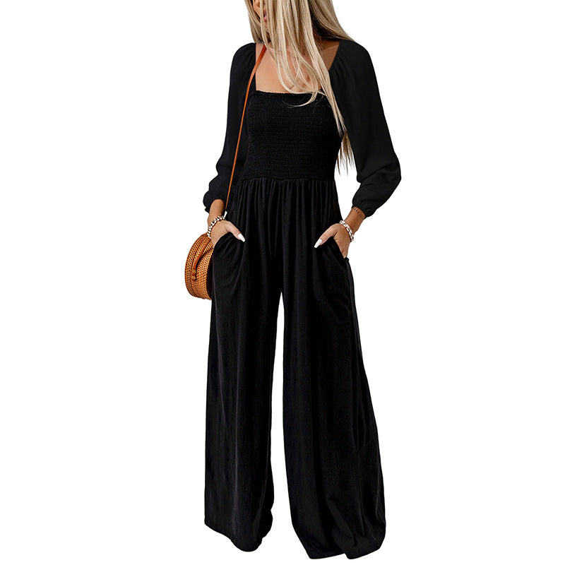 Women's High-Waisted Wide-Leg Jumpsuit