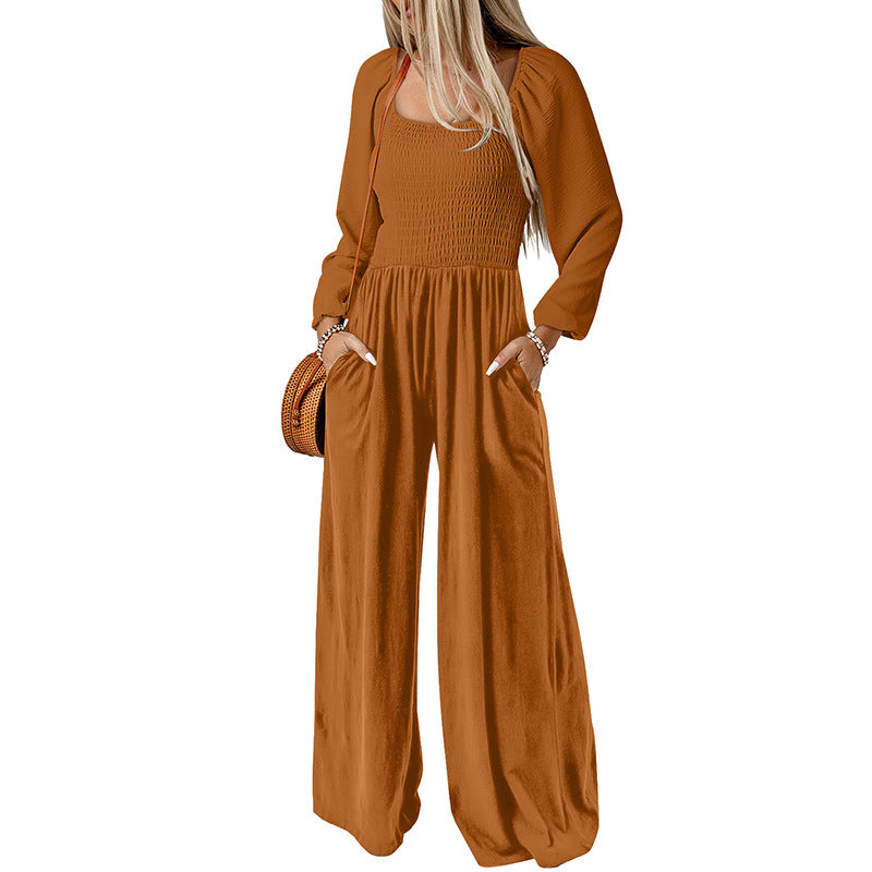 Women's High-Waisted Wide-Leg Jumpsuit
