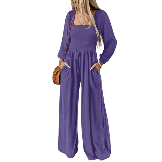 Women's High-Waisted Wide-Leg Jumpsuit