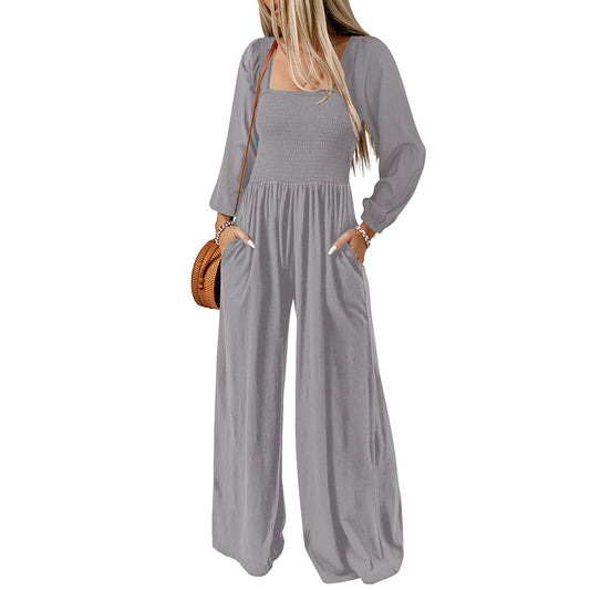 Women's High-Waisted Wide-Leg Jumpsuit