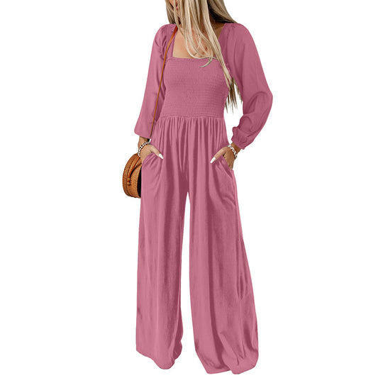 Women's High-Waisted Wide-Leg Jumpsuit