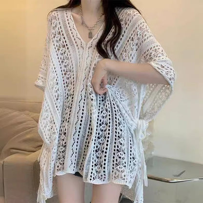Women's Hollow Knit Sweater Sleeveless Pullover