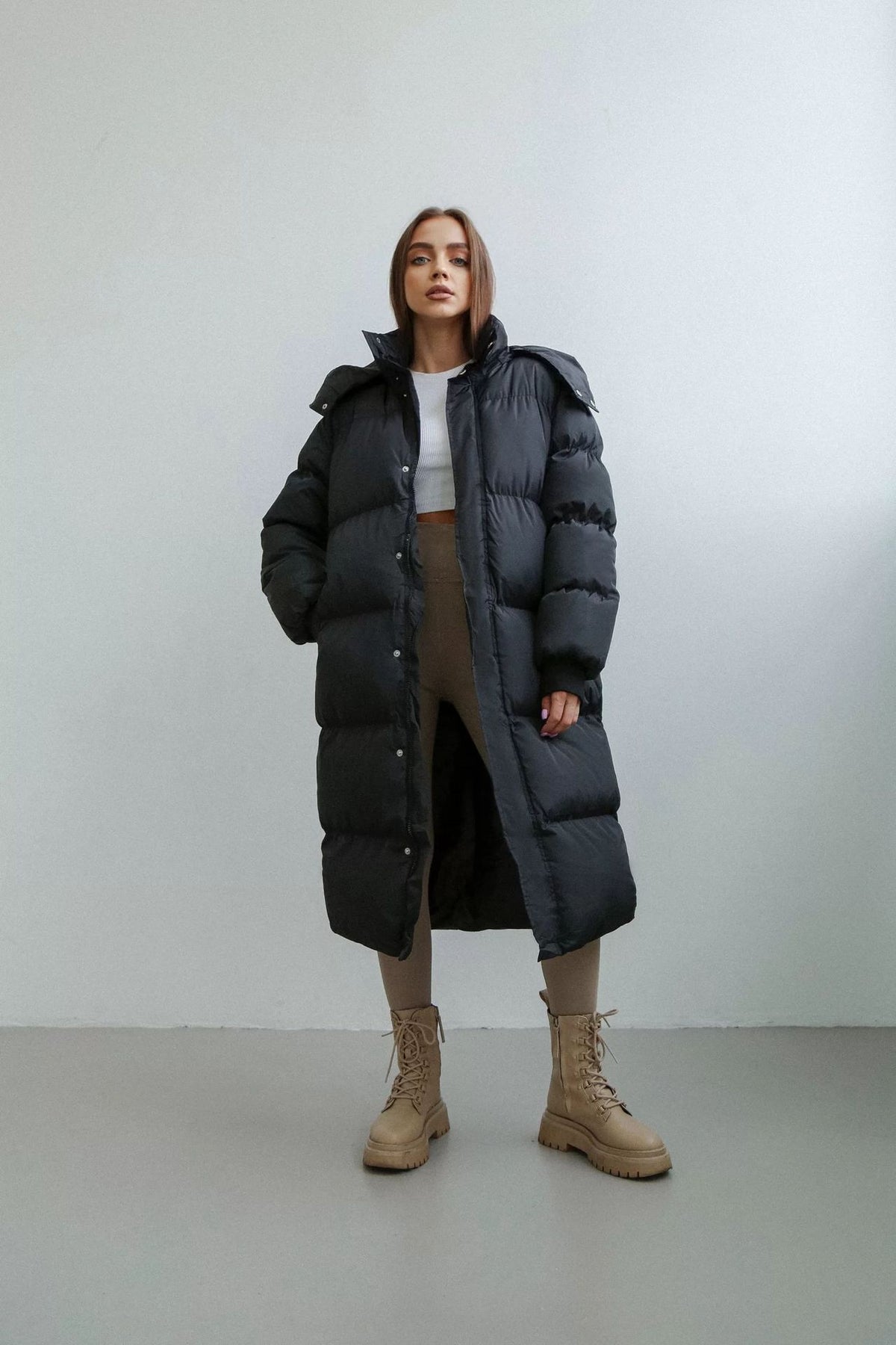 Women's Hooded Long Sleeve Cotton Padded Vest