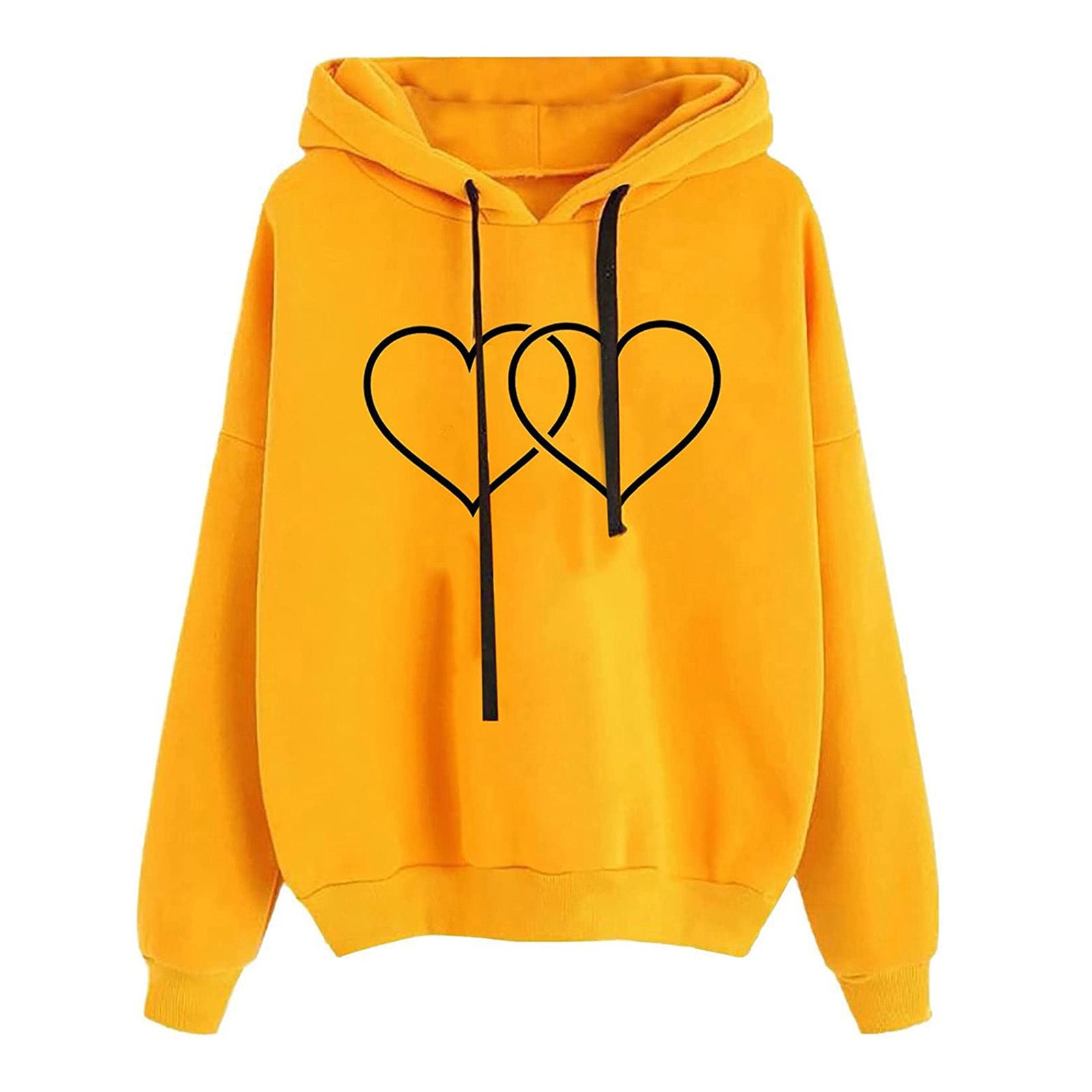 Women's Hooded Sweatshirt Loose Fit Printed Pullover