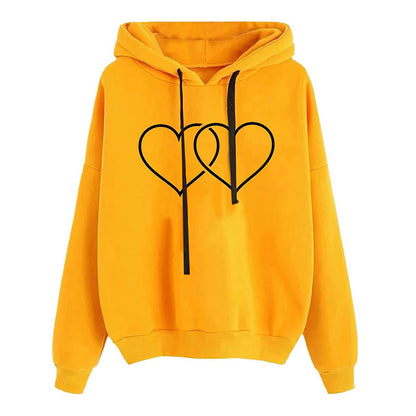 Women's Hooded Sweatshirt Loose Fit Printed Pullover
