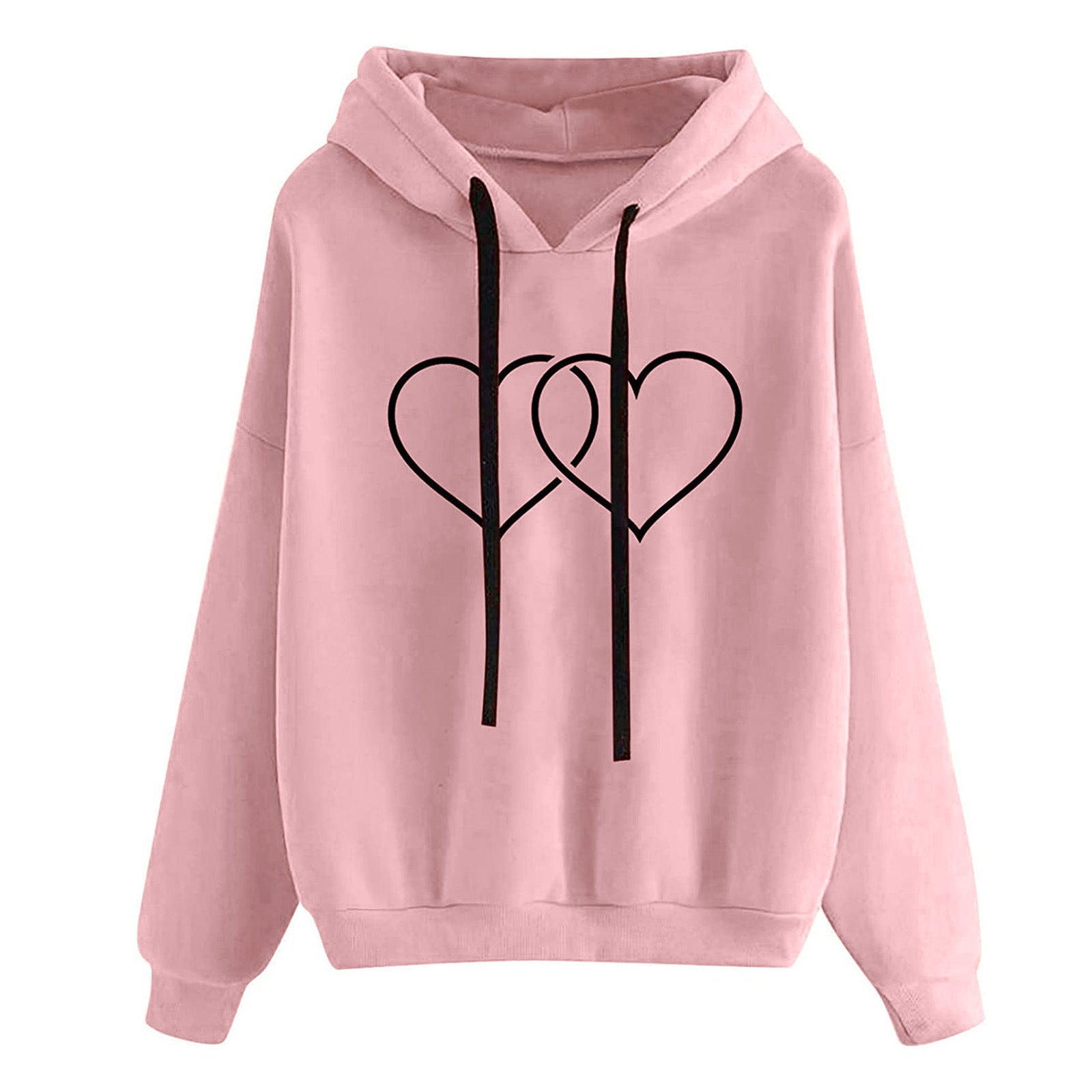 Women's Hooded Sweatshirt Loose Fit Printed Pullover