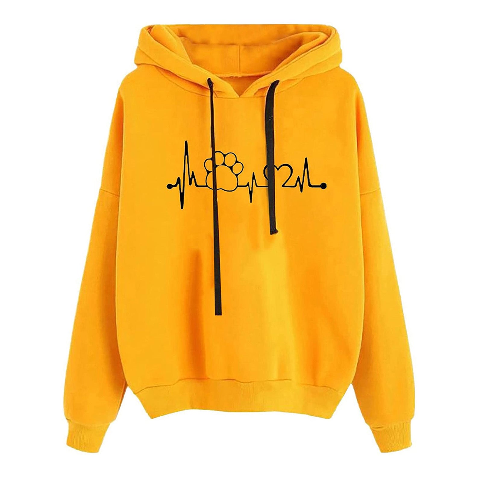 Women's Hooded Sweatshirt Loose Fit Printed Pullover