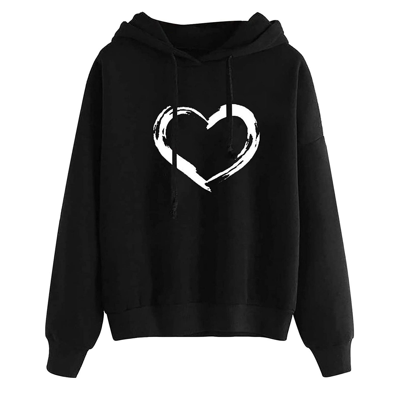 Women's Hooded Sweatshirt Loose Fit Printed Pullover