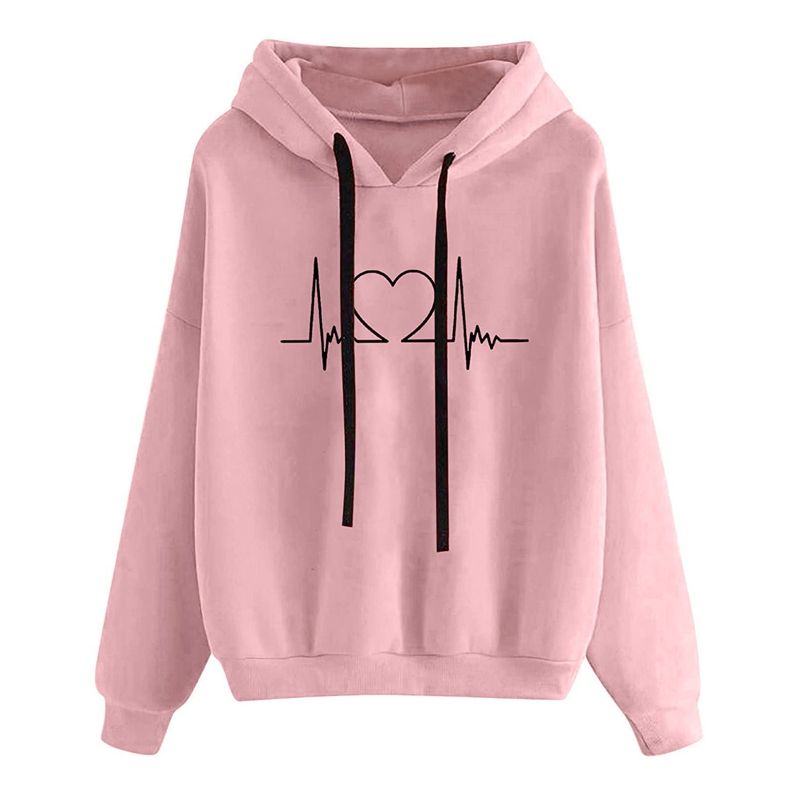 Women's Hooded Sweatshirt Loose Fit Printed Pullover