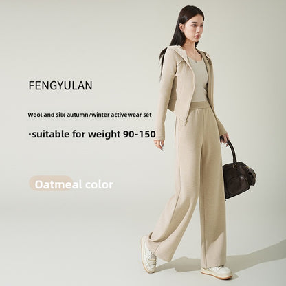 Women's Hooded Wool Blend Tracksuit