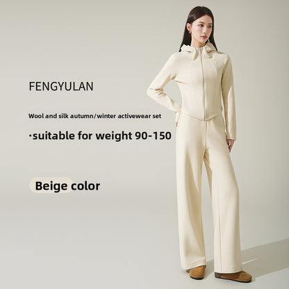 Women's Hooded Wool Blend Tracksuit