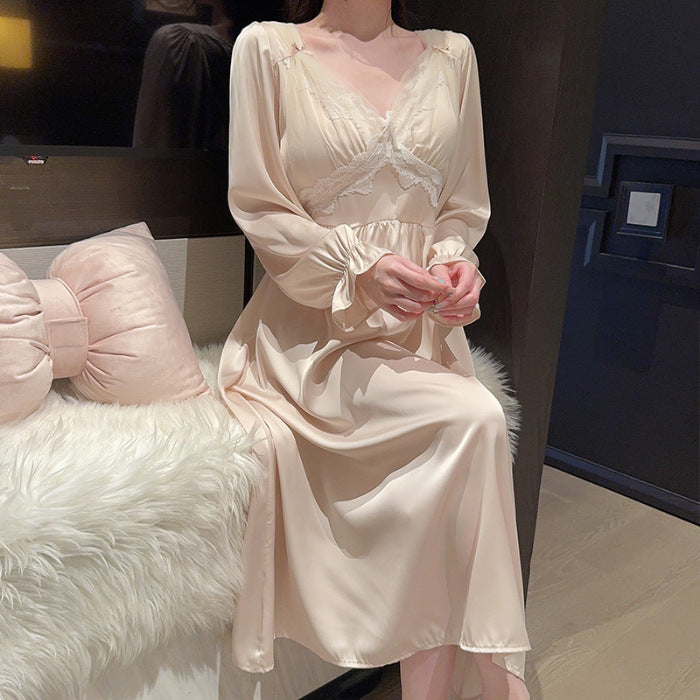 Women's Ice Silk Lace Nightgown
