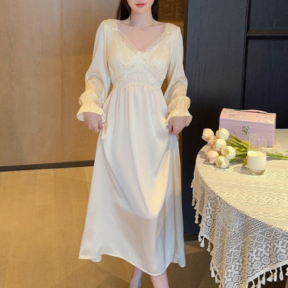 Women's Ice Silk Lace Nightgown