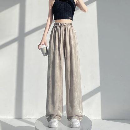 Women's Ice Silk Tie-Dye Wide-Leg Pants