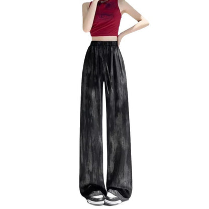 Women's Ice Silk Tie-Dye Wide-Leg Pants