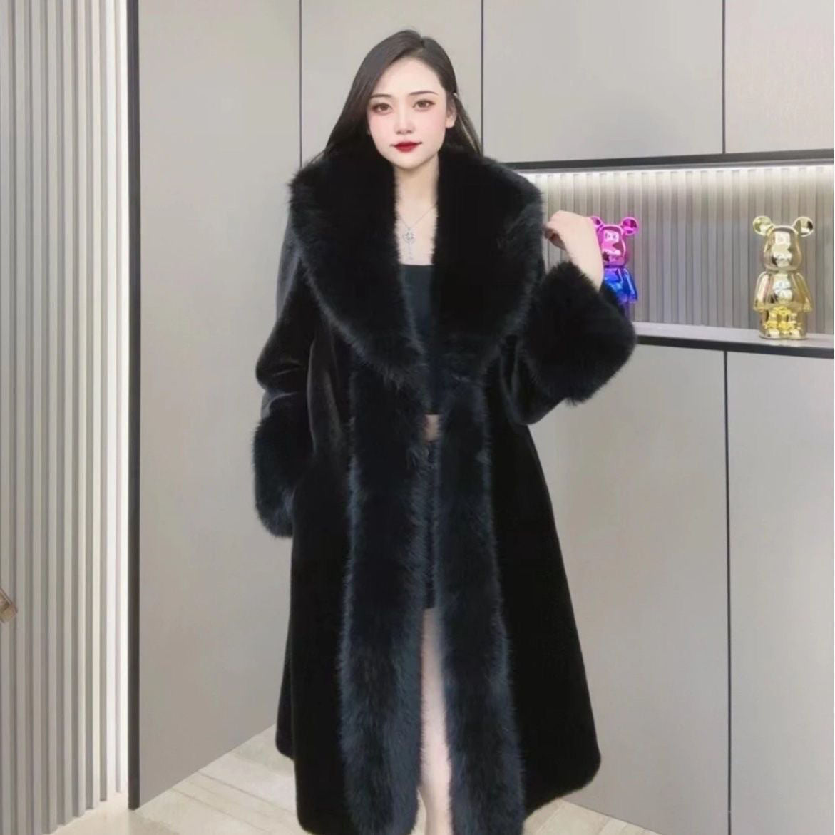 Women's imitation mink coat