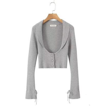 Women's Knit Camisole Long-Sleeve Top and Pleated Skirt Set