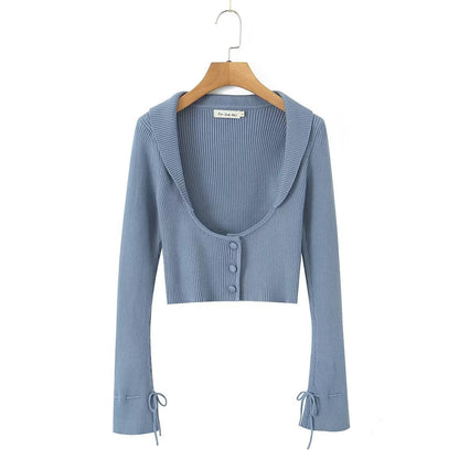 Women's Knit Camisole Long-Sleeve Top and Pleated Skirt Set