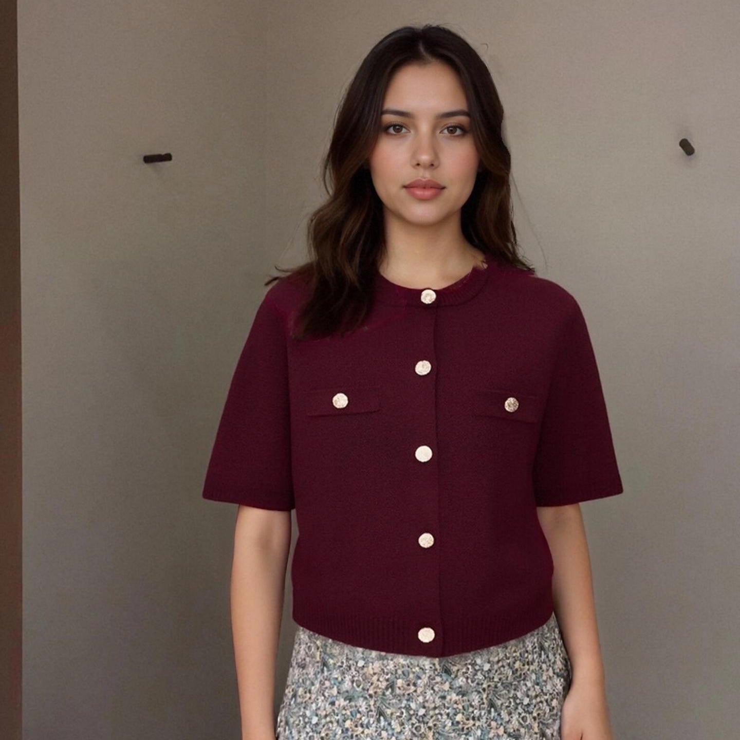 Women's Knit Cardigan and Skirt Set