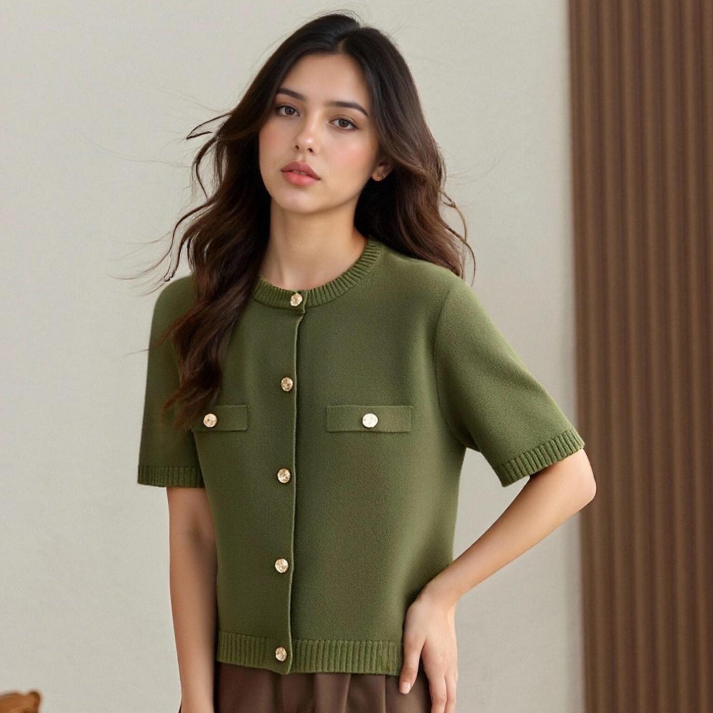 Women's Knit Cardigan and Skirt Set