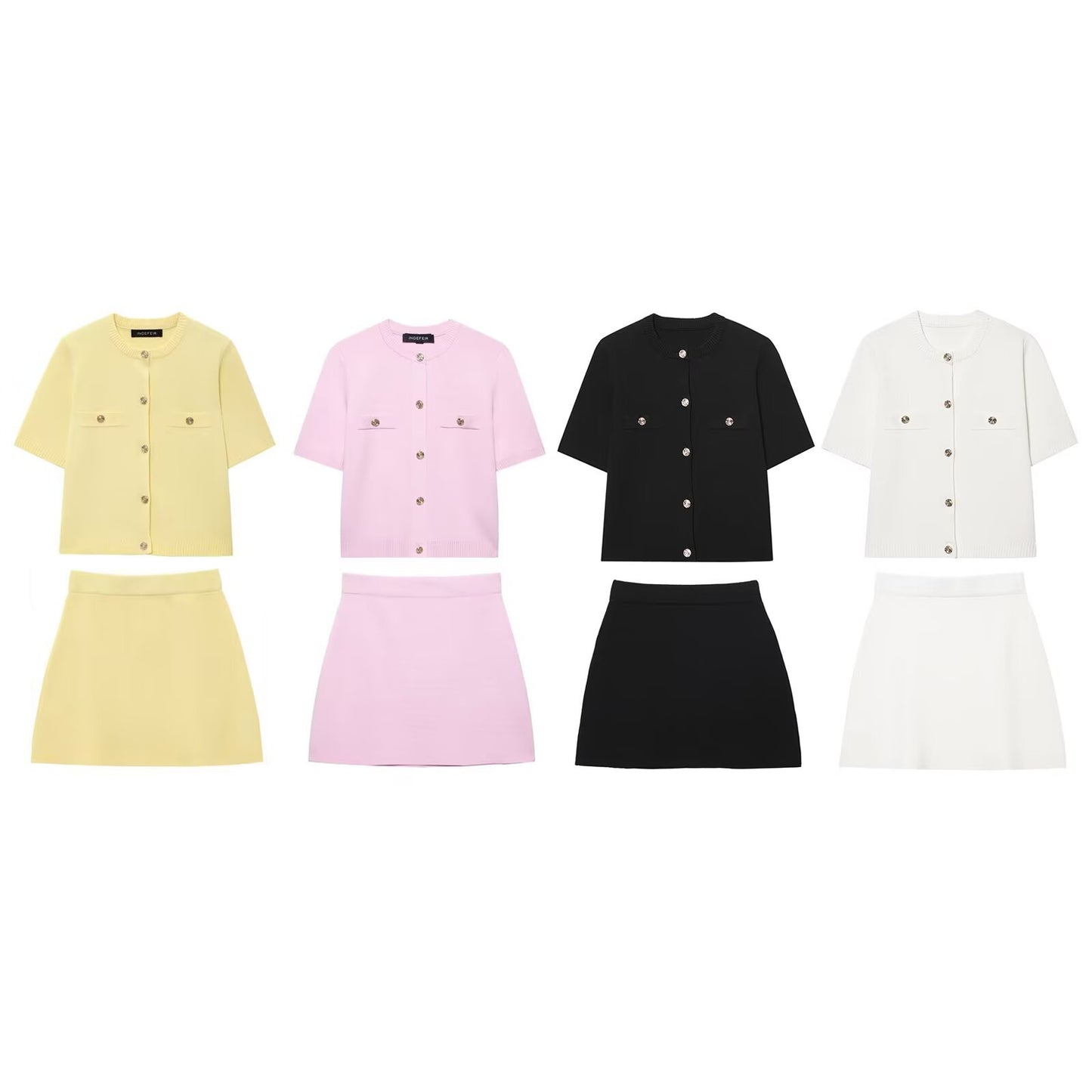 Women's Knit Cardigan and Skirt Set