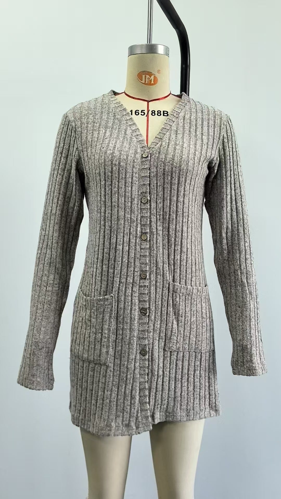 Women's Knitted Cardigan Long Sleeve Slim Fit V-Neck