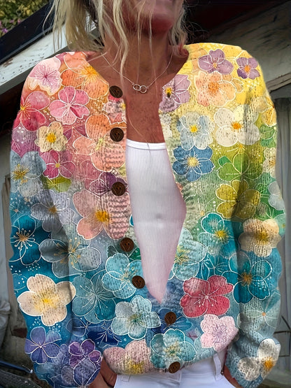 Women’s Knitted Cardigan – Oversized, Relaxed-Fit, Single-Breasted, Long-Sleeve Sweater Jacket