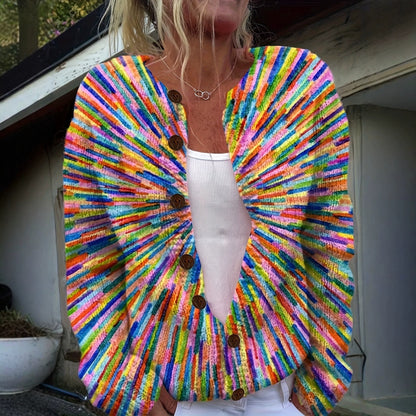 Women’s Knitted Cardigan – Oversized, Relaxed-Fit, Single-Breasted, Long-Sleeve Sweater Jacket