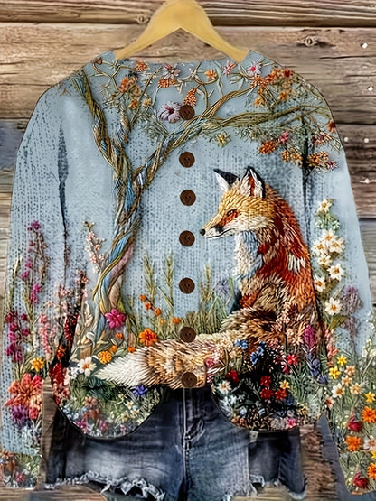 Women’s Knitted Cardigan – Oversized, Relaxed-Fit, Single-Breasted, Long-Sleeve Sweater Jacket