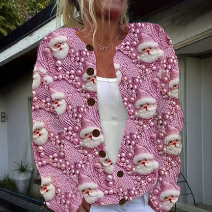 Women’s Knitted Cardigan – Oversized, Relaxed-Fit, Single-Breasted, Long-Sleeve Sweater Jacket
