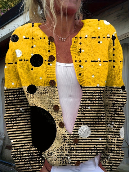 Women’s Knitted Cardigan – Oversized, Relaxed-Fit, Single-Breasted, Long-Sleeve Sweater Jacket