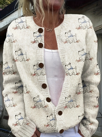 Women’s Knitted Cardigan – Oversized, Relaxed-Fit, Single-Breasted, Long-Sleeve Sweater Jacket