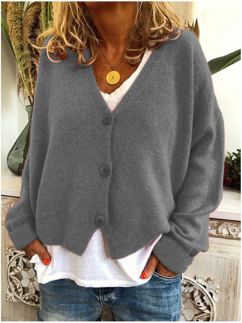 Women's Knitted Cardigan with Batwing Sleeves