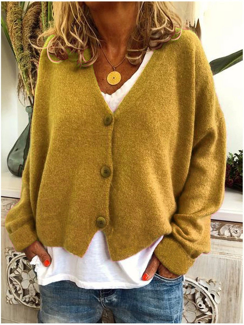 Women's Knitted Cardigan with Batwing Sleeves