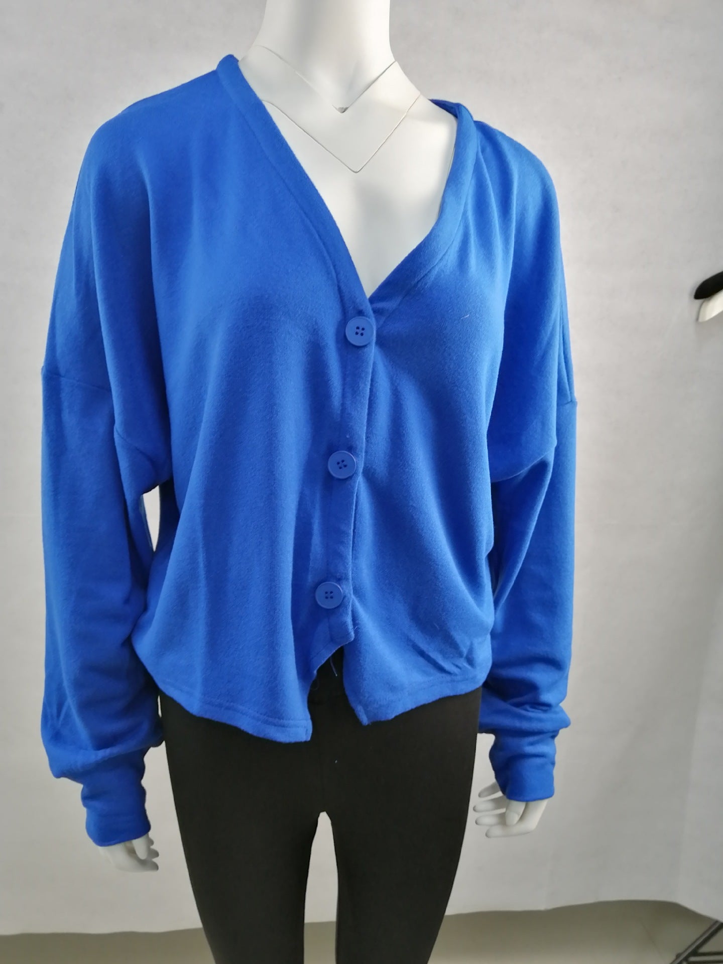Women's Knitted Cardigan with Batwing Sleeves