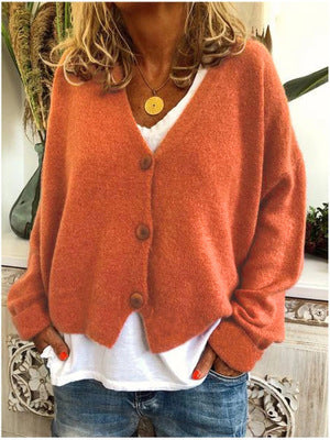 Women's Knitted Cardigan with Batwing Sleeves