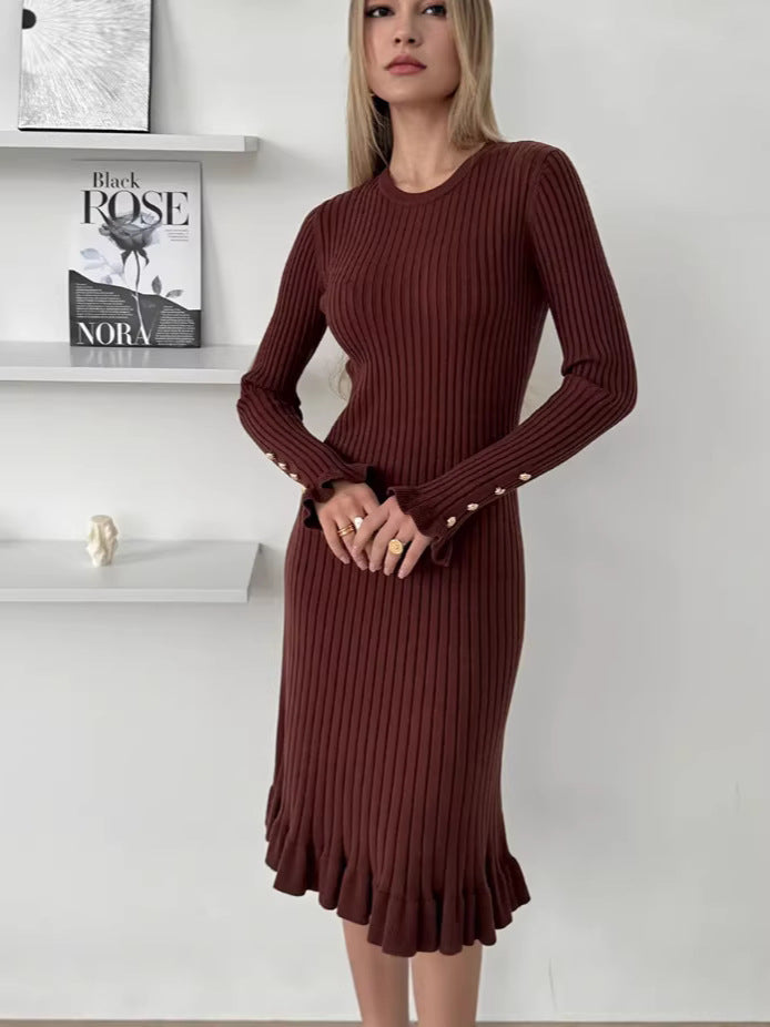 Women's Knitted Fishtail Midi Dress