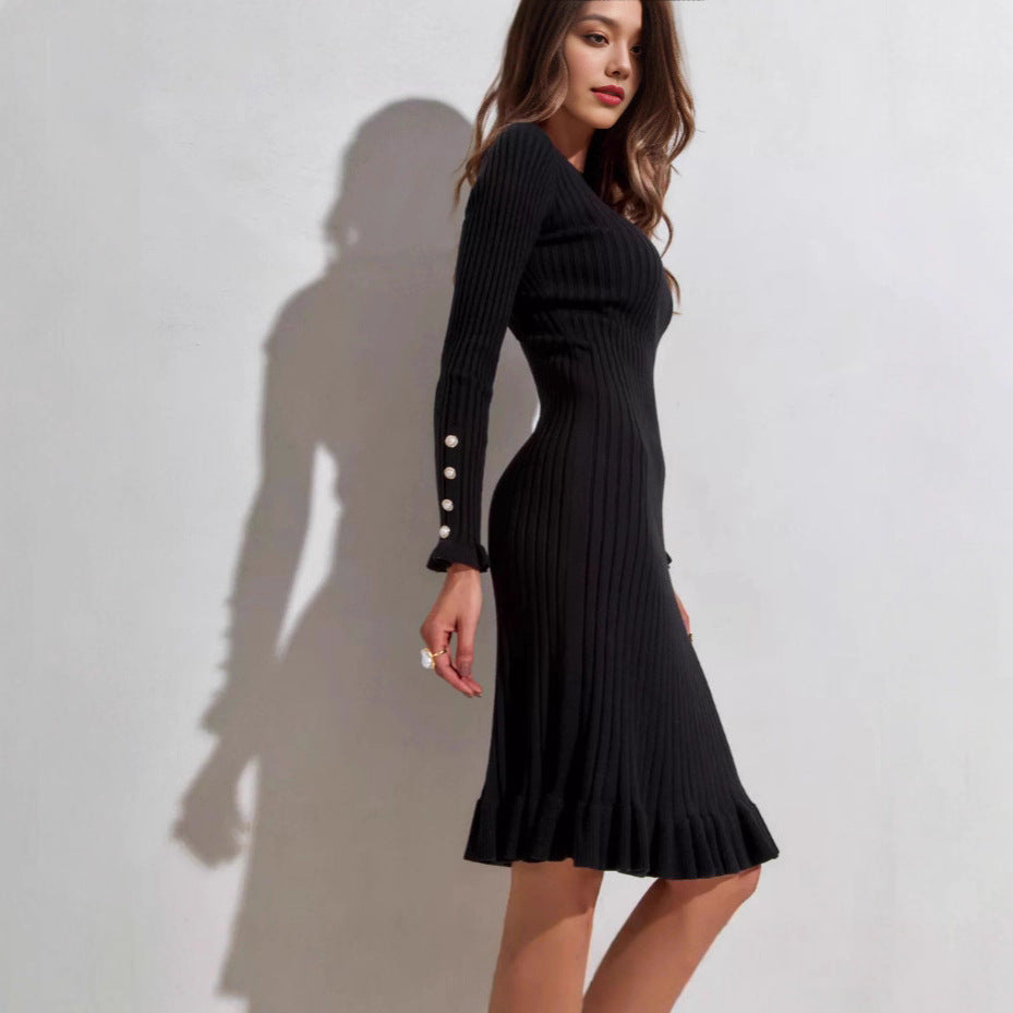 Women's Knitted Fishtail Midi Dress