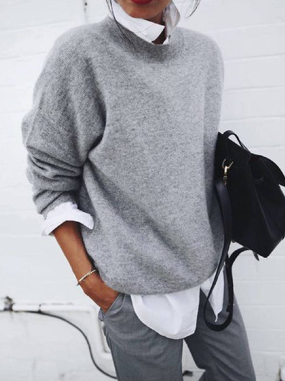 Women's Knitted Long Sleeve Pullover Sweater