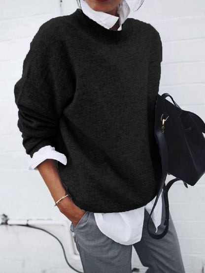 Women's Knitted Long Sleeve Pullover Sweater