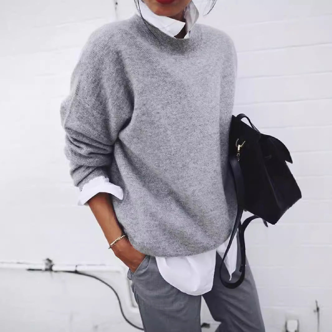 Women's Knitted Long Sleeve Pullover Sweater