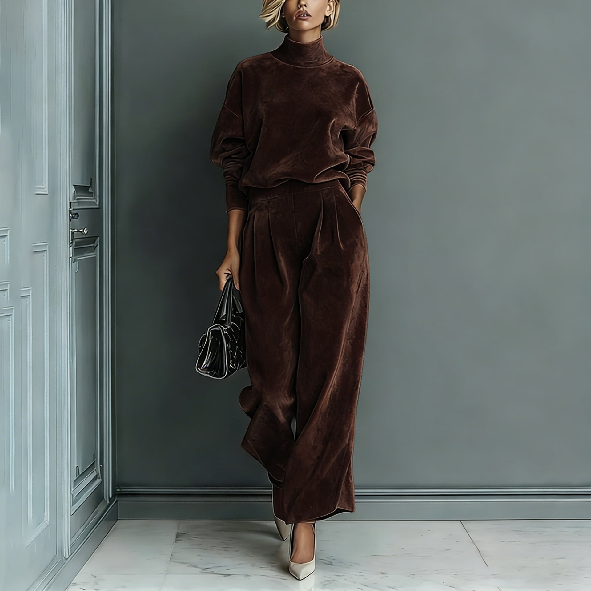 Women's knitted long-sleeved dress