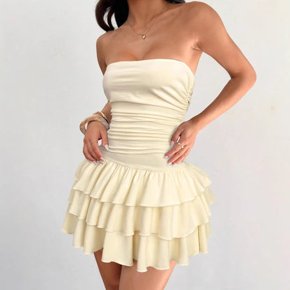 Women's Knitted Ruffle Mini Dress