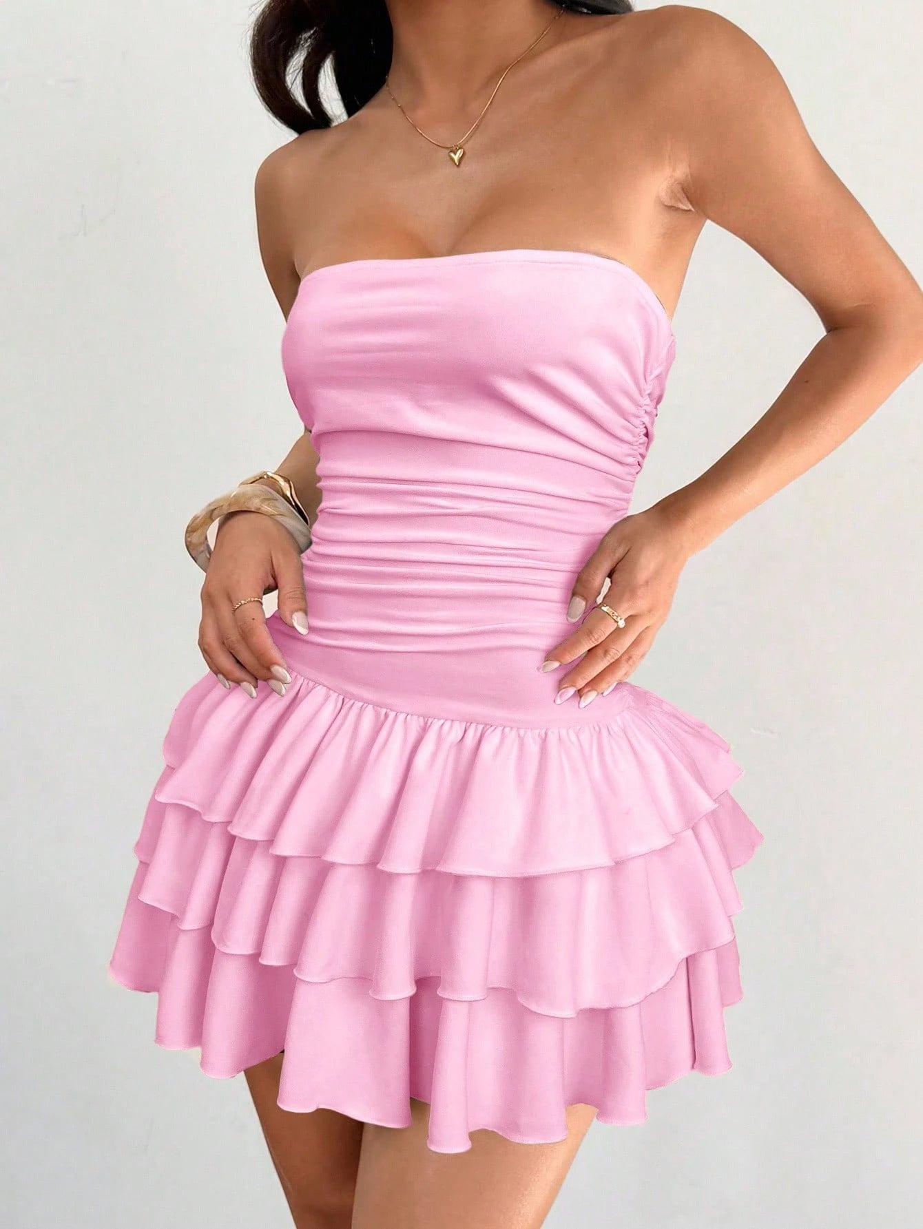 Women's Knitted Ruffle Mini Dress