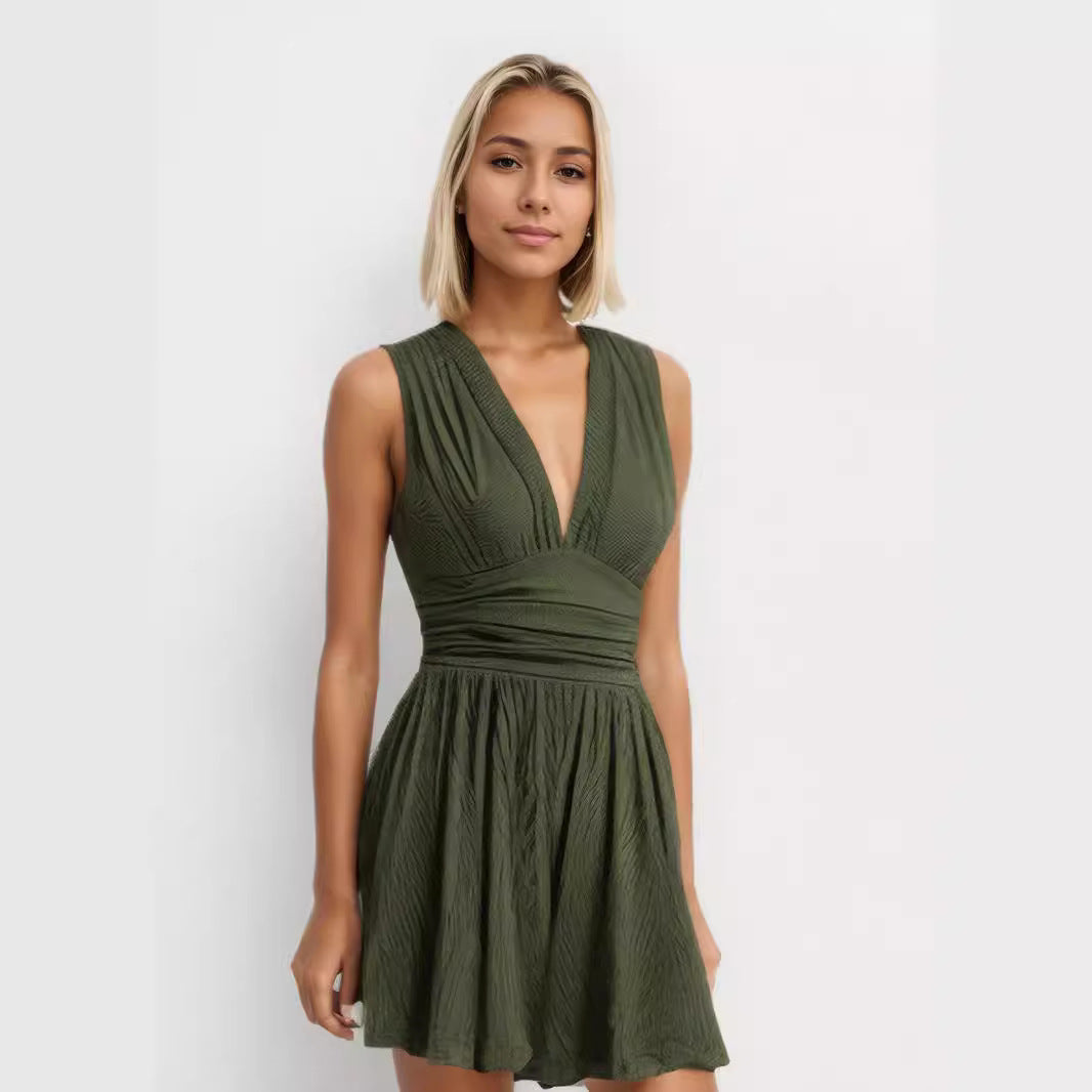 Women's Knitted Sleeveless Jumpsuit with High Waist